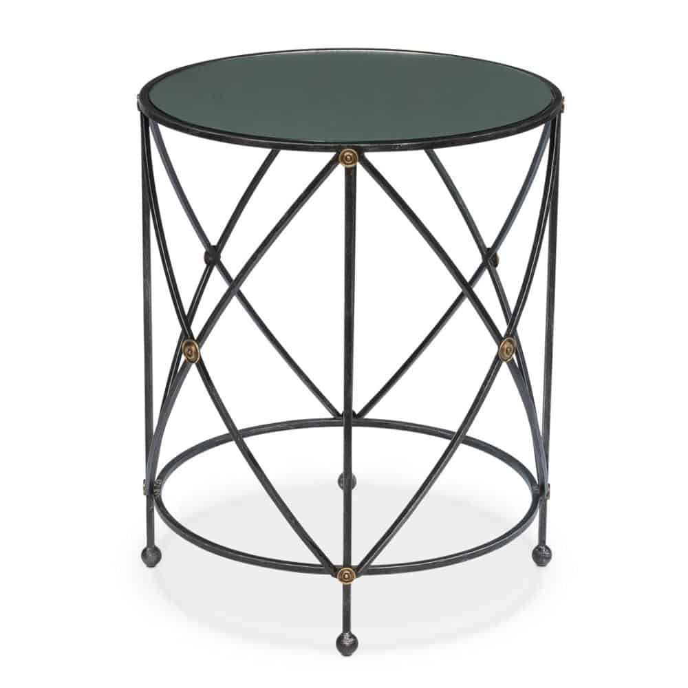 Drum & Fife Lamp Table with Mirror Top Southern Style Fine Furniture
