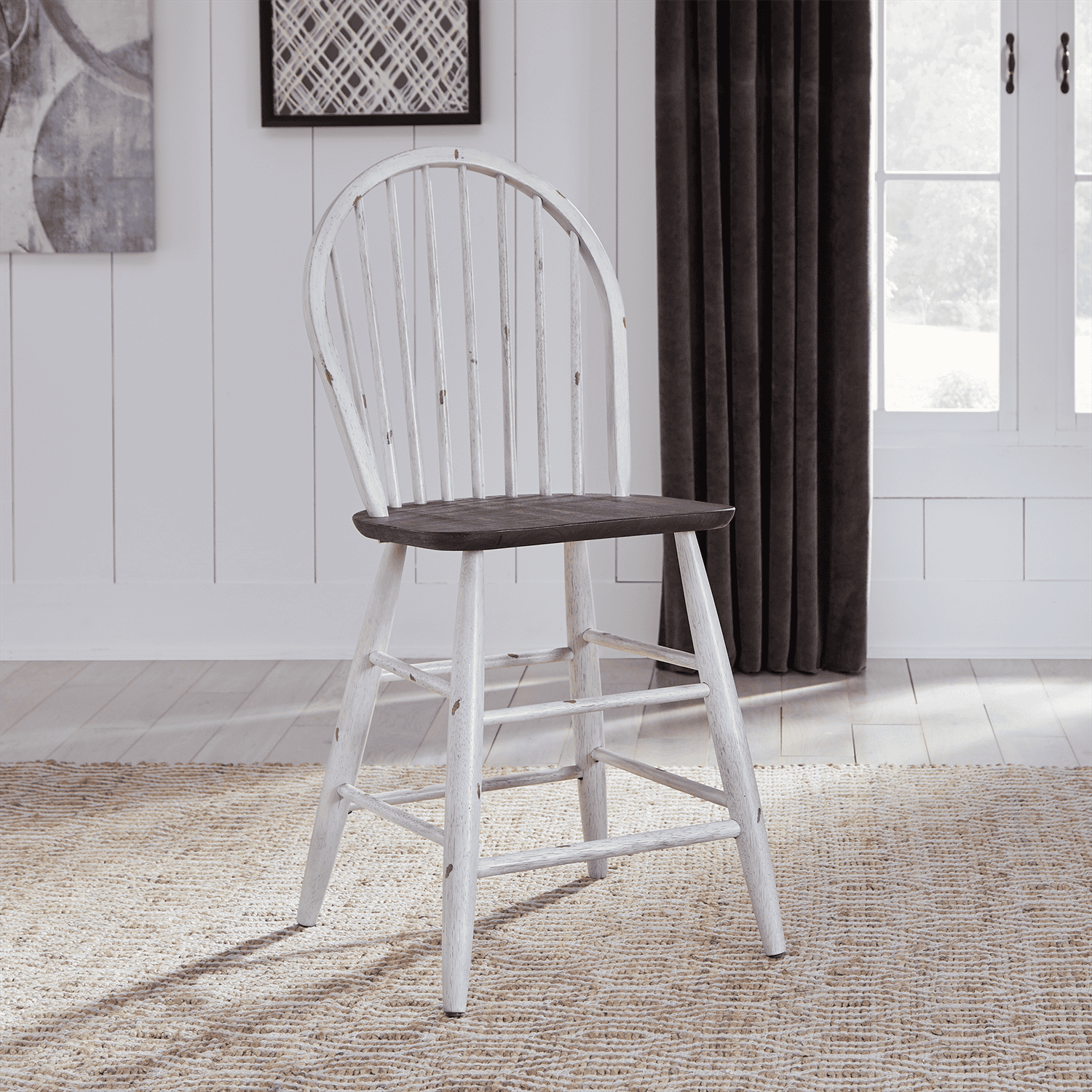 139WH-B100024 Farmhouse Windsor Back Counter Chair 139WH-B100024 Farmhouse Windsor Back Counter Chair