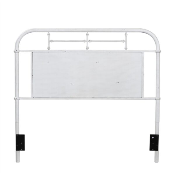 179-BR13H-AW Vintage Series Queen Metal Headboard - Antique White