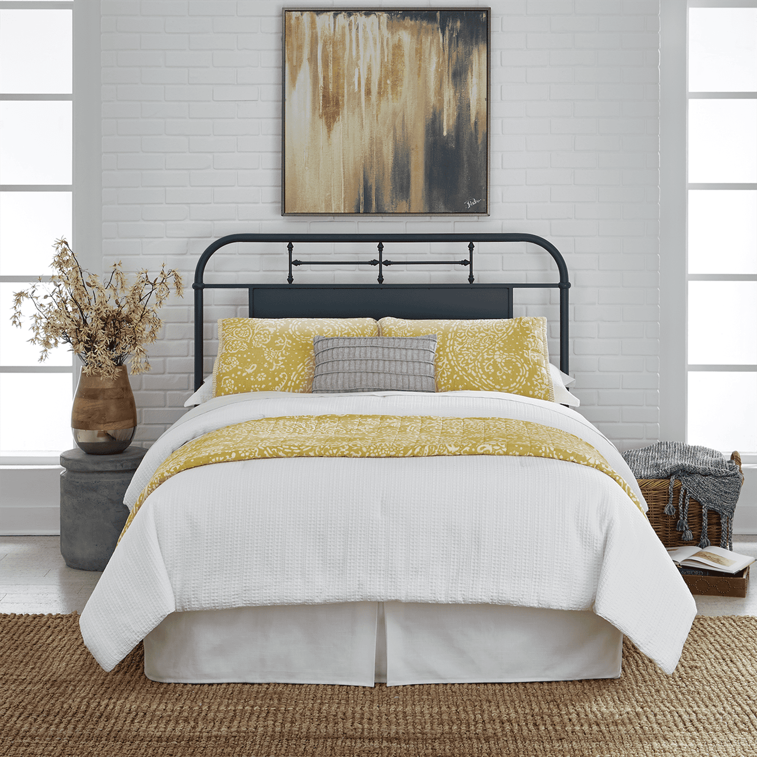 179-BR13H-N Vintage Series Queen Metal Headboard - Navy 179-BR13H-N Vintage Series Queen Metal Headboard - Navy