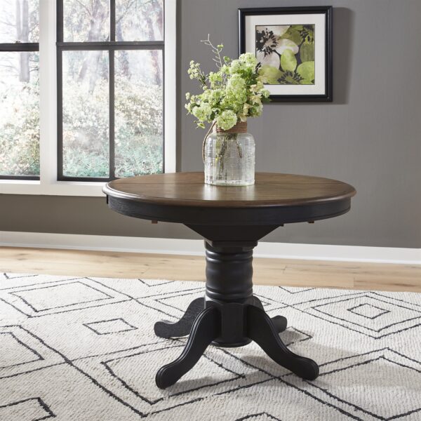 186B-CD-PED Carolina Crossing Pedestal Table Set- Black
