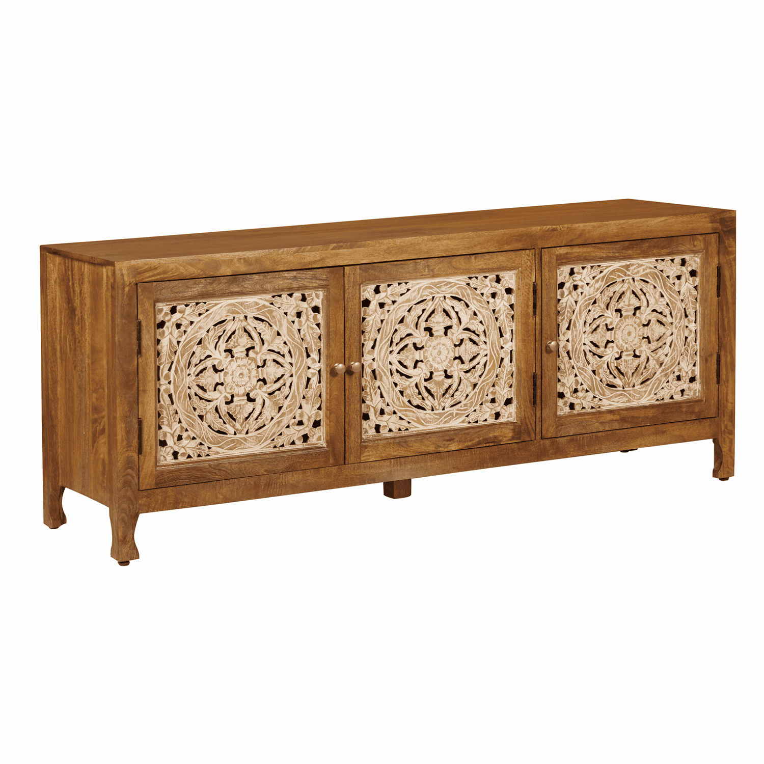 2077-AC6526-BR Marisol 65 Inch 3 Door Accent TV Stand - Brown 2077-AC6526-BR Marisol 65 Inch 3 Door Accent TV Stand - Brown