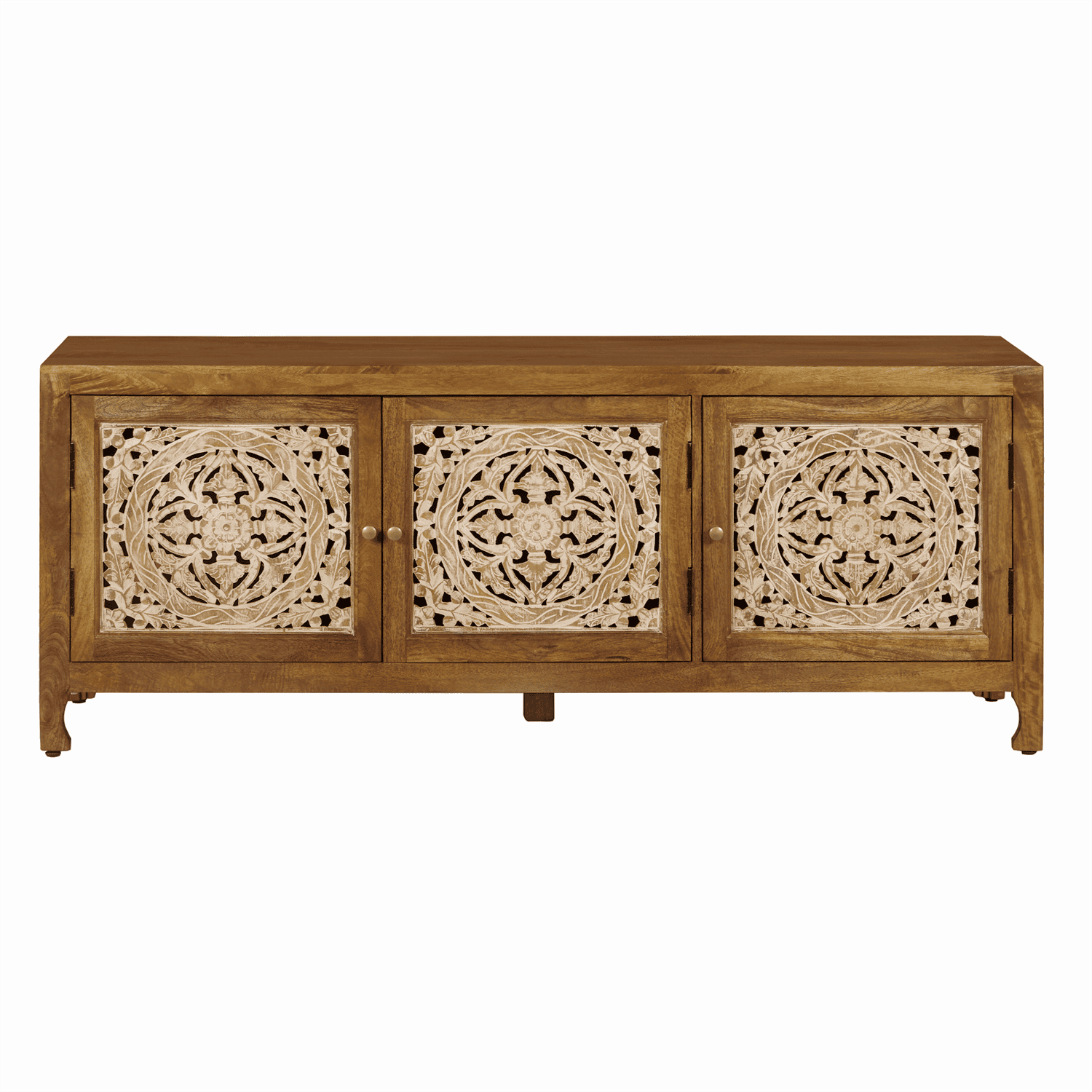 2077-AC6526-BR Marisol 65 Inch 3 Door Accent TV Stand - Brown 2077-AC6526-BR Marisol 65 Inch 3 Door Accent TV Stand - Brown