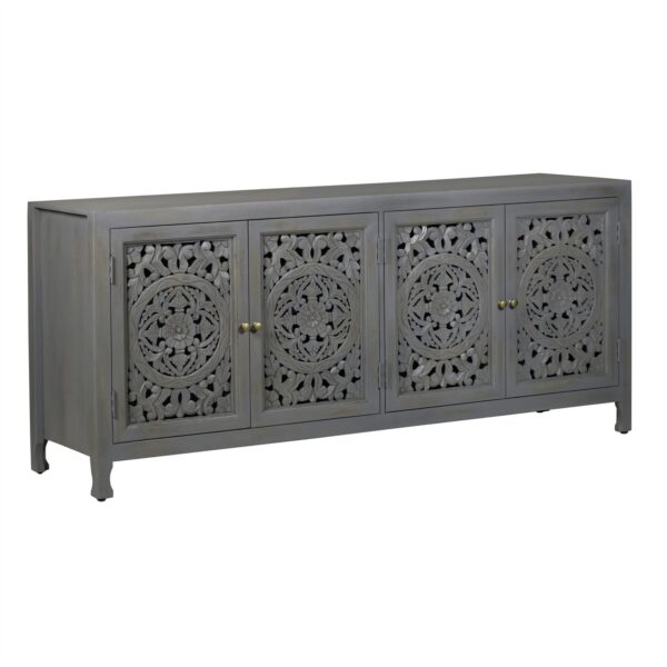2077-AC7432-BL Marisol 74 Inch 4 Door Accent TV Stand - Blue
