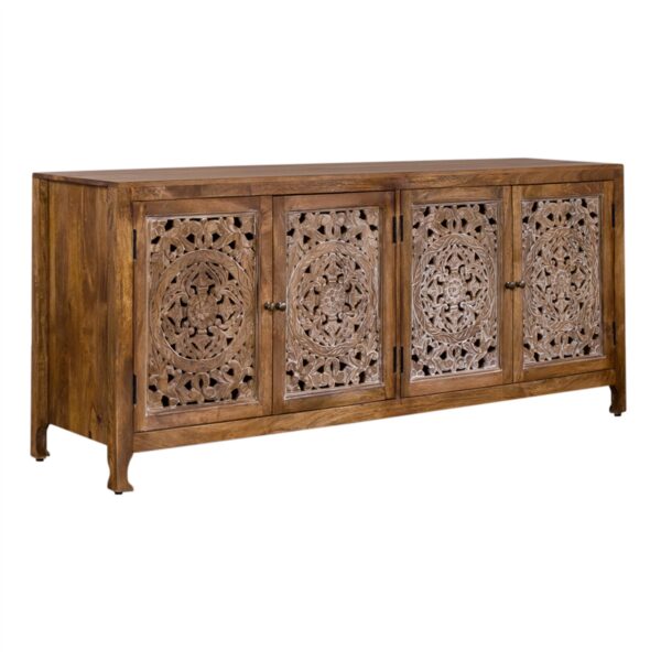 2077-AC7432 Marisol 74 Inch 4 Door Accent TV Stand