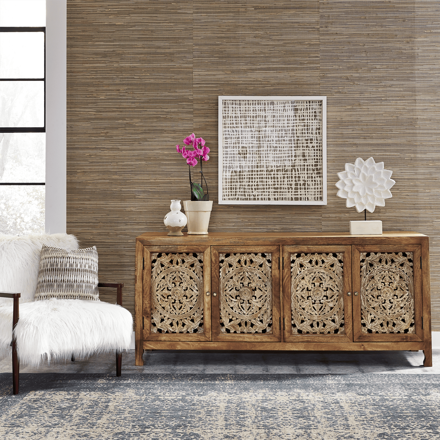 2077-AC7432 Marisol 74 Inch 4 Door Accent TV Stand 2077-AC7432 Marisol 74 Inch 4 Door Accent TV Stand
