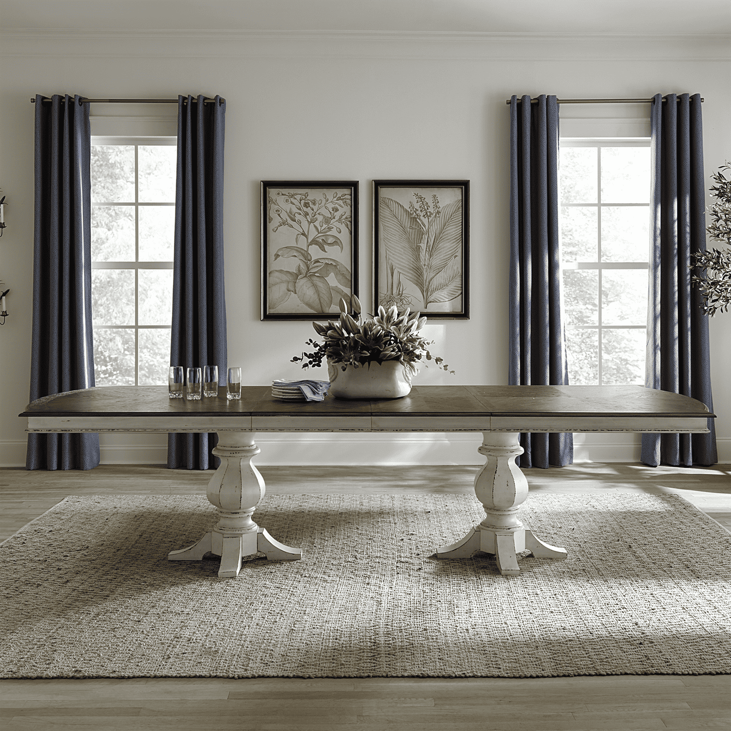 244-DR-2PS Magnolia Manor Double Pedestal Table Set 244-DR-2PS Magnolia Manor Double Pedestal Table Set