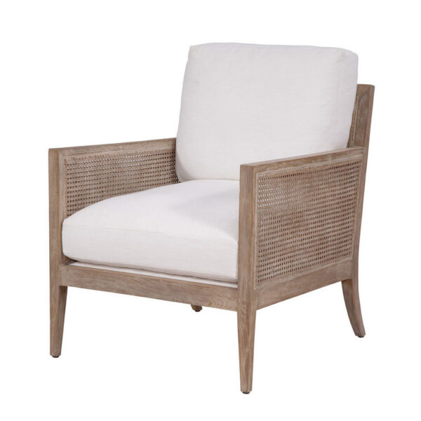 Spectra Home Bakersfield Chair in Bergamo Vanilla Natural Gray (Performance Fabric)