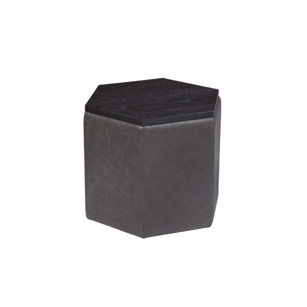 Spectra Home Fresno Bunching Cocktail Ottoman in Parrot Grey
