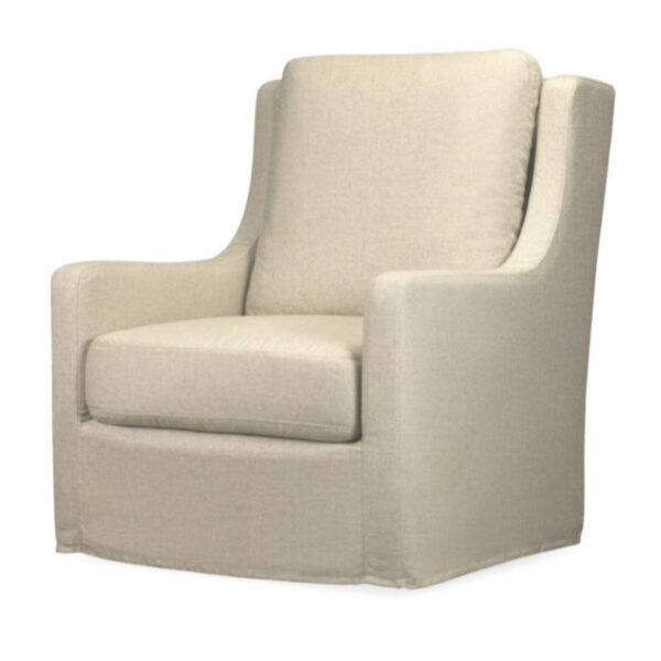 Spectra Home Myles Slipcovered Swivel in Windfield Natural