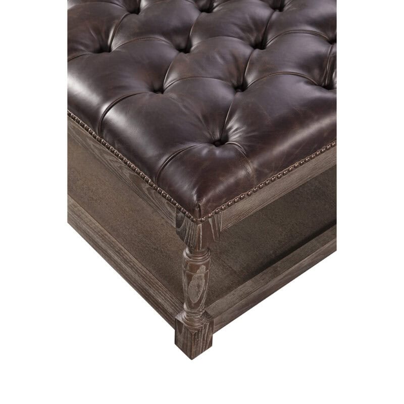 Spectra Home Thomas Rectangular Cocktail Ottoman in Valenica Dark Brown Spectra Home Thomas Rectangular Cocktail Ottoman in Valenica Dark Brown