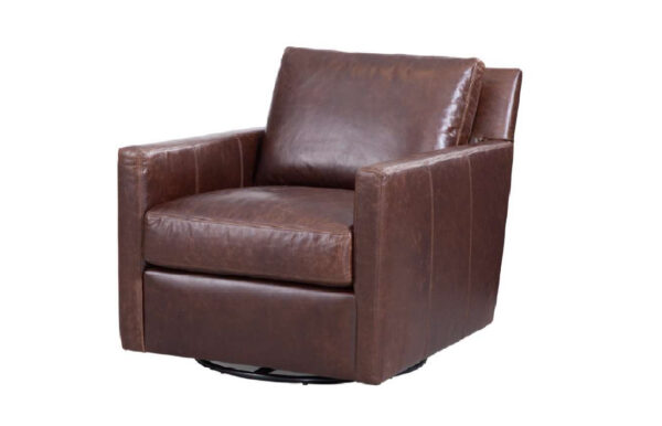 Spectra Home Riverside Swivel Chair in Tatum Dark Brown