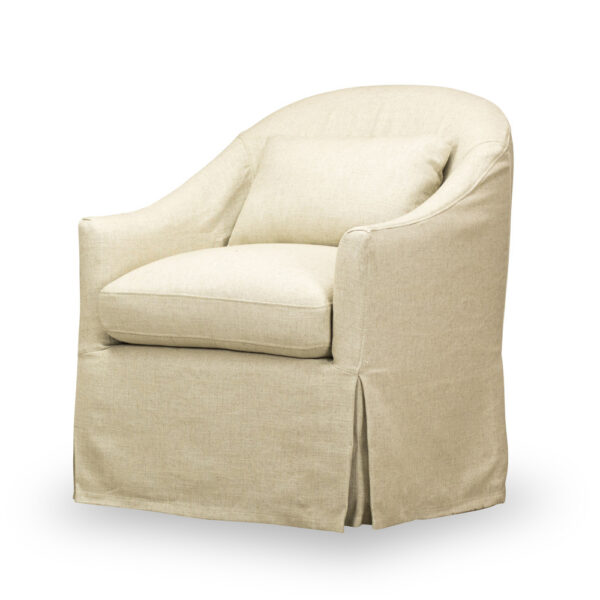 Spectra Home Becky Slipcovered Swivel Chair in Tribecca Natural