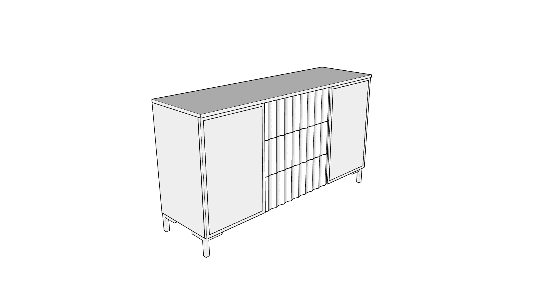 Country View Woodworking 110-60BUF-D1-B1 American Modern 60'' Buffet Country View Woodworking 110-60BUF-D1-B1 American Modern 60'' Buffet