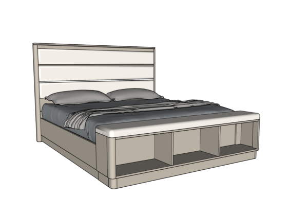 Country View Woodworking 170-132-338-084 Rochelle Ca. King Horizontal Panel Upholstered Bed