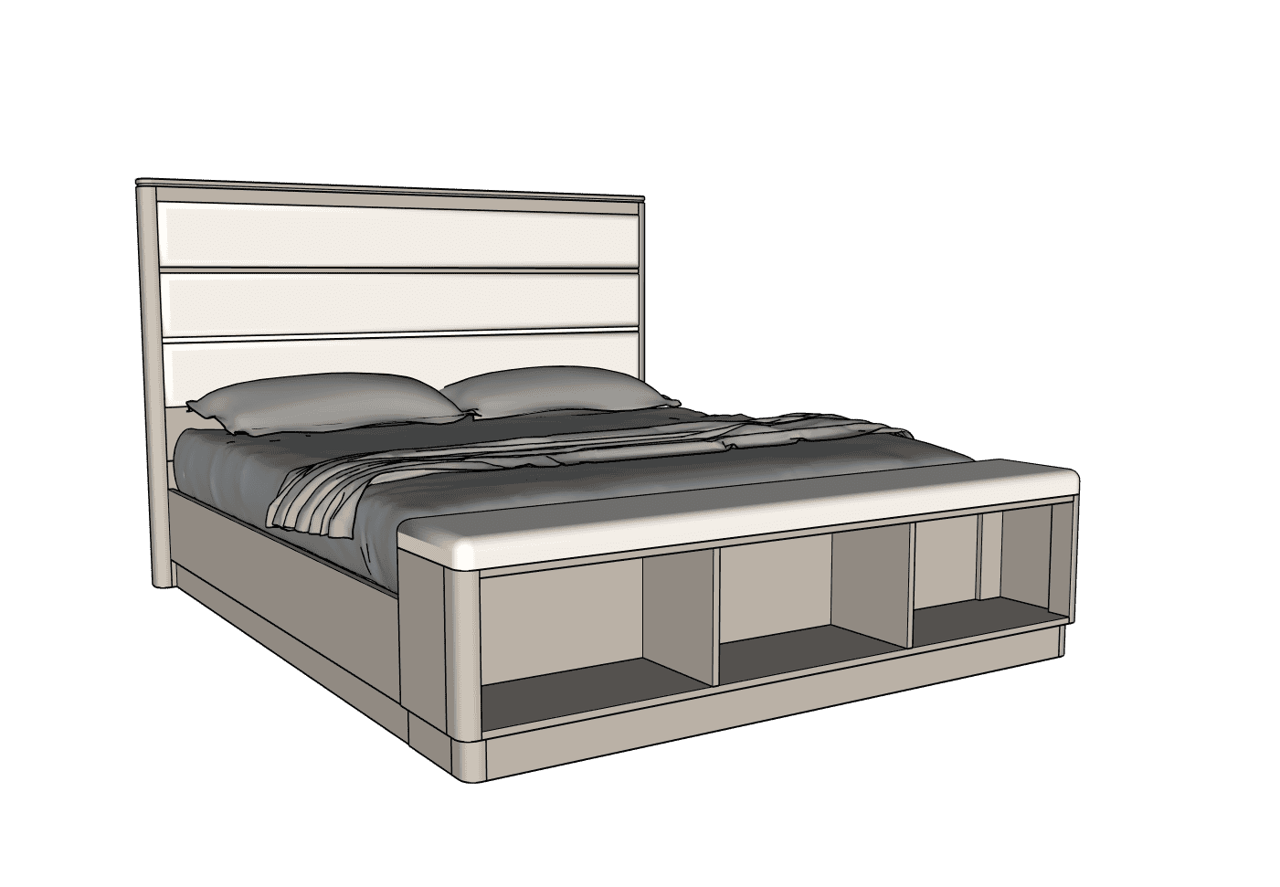 Country View Woodworking 170-130-336-080 Rochelle King Horizontal Panel Upholstered Bed Country View Woodworking 170-130-336-080 Rochelle King Horizontal Panel Upholstered Bed