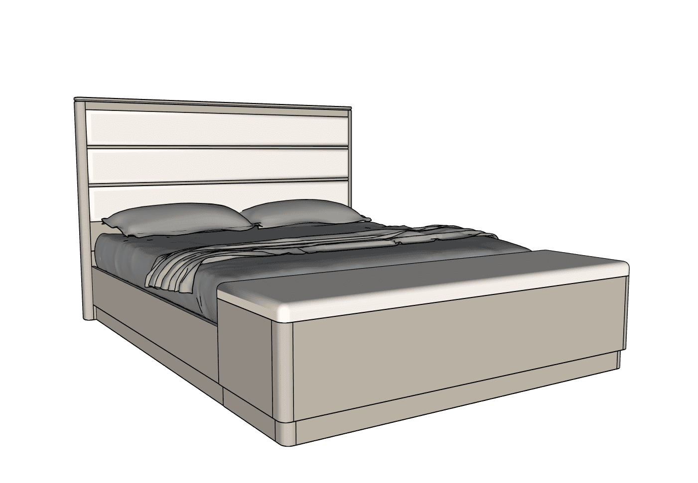 Country View Woodworking 170-120-426-080 Rochelle Queen Horizontal Panel Upholstered Bed Country View Woodworking 170-120-426-080 Rochelle Queen Horizontal Panel Upholstered Bed