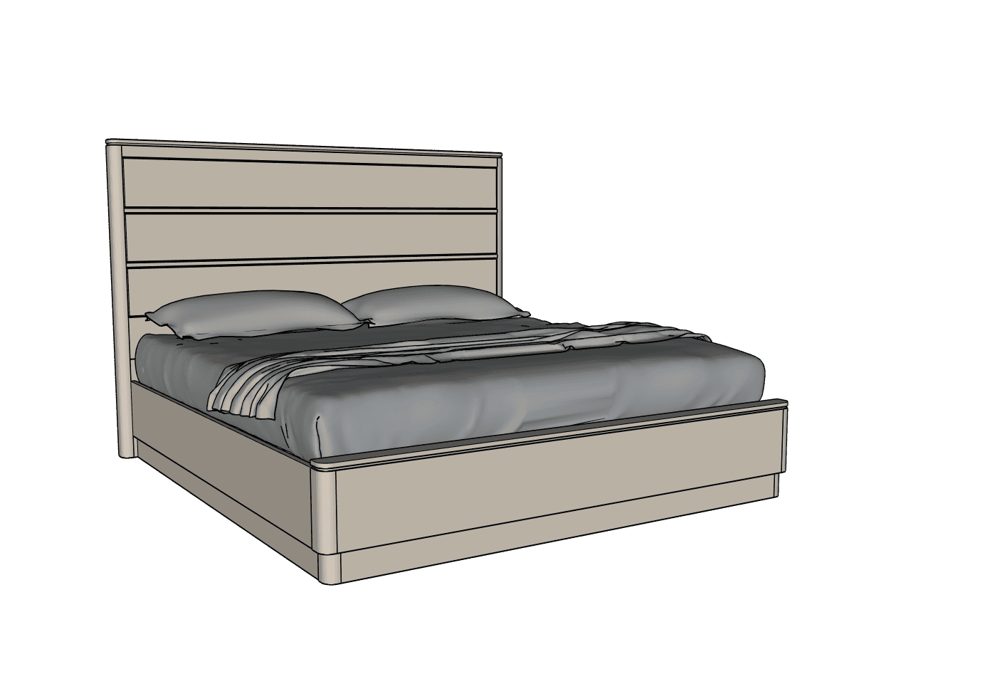 Country View Woodworking 170-220-126-080 Rochelle Queen Horizontal Panel Wood Bed Country View Woodworking 170-220-126-080 Rochelle Queen Horizontal Panel Wood Bed