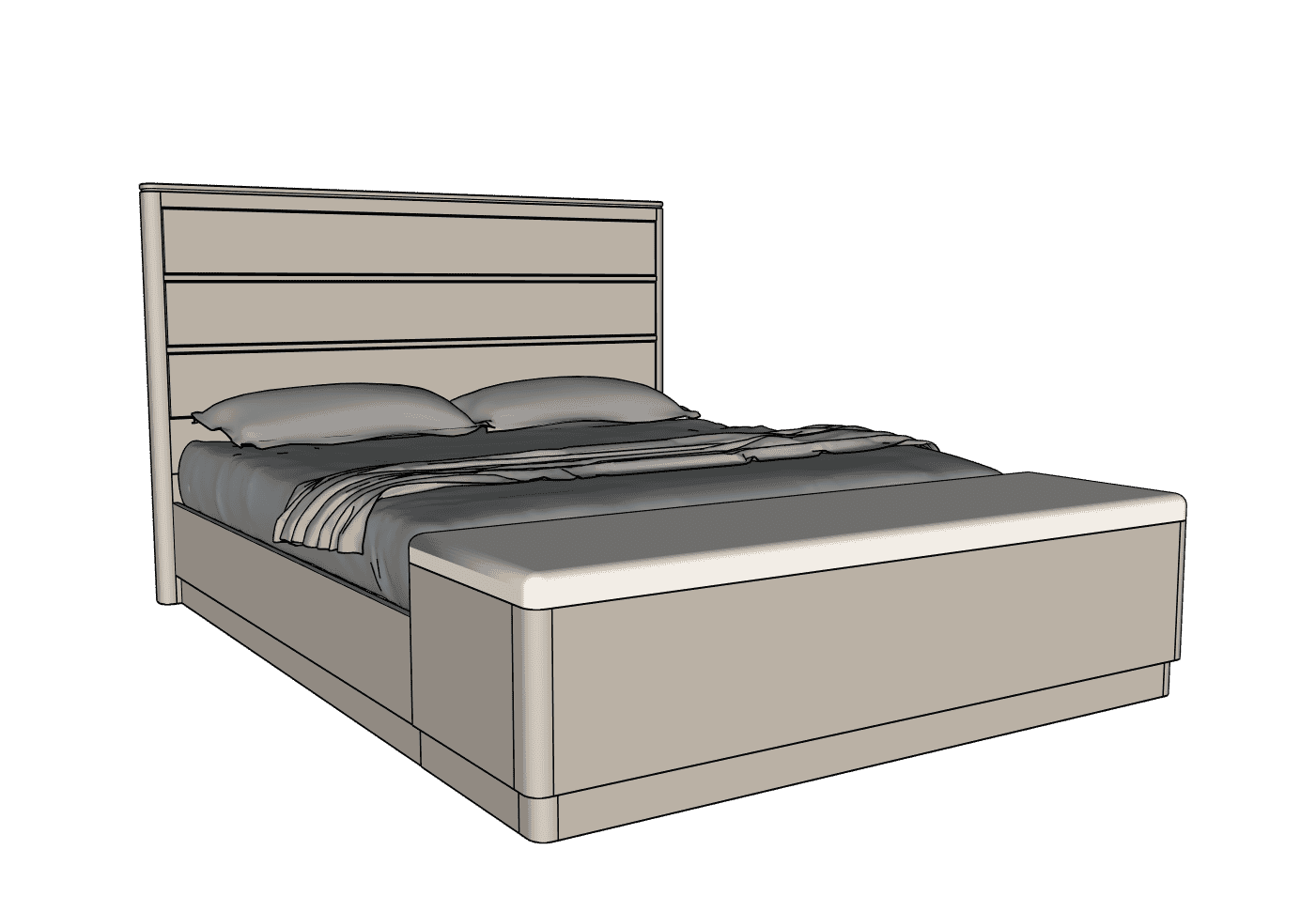 Country View Woodworking 170-230-436-080 Rochelle King Horizontal Panel Wood Bed Country View Woodworking 170-230-436-080 Rochelle King Horizontal Panel Wood Bed