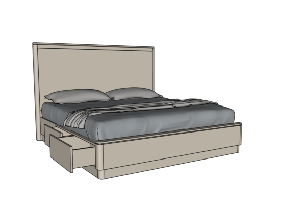 Country View Woodworking 170-332-238-088 Rochelle Ca. King Wood Panel Bed With Storage Rails