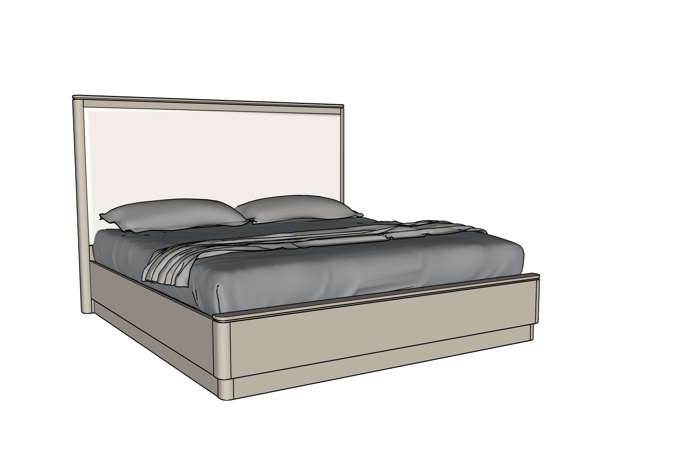 Country View Woodworking 170-432-138-084 Rochelle Ca. King Upholstered Panel Bed Country View Woodworking 170-432-138-084 Rochelle Ca. King Upholstered Panel Bed