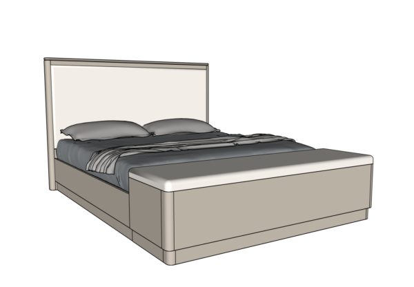 Country View Woodworking 170-430-436-080 Rochelle King Upholstered Panel Bed