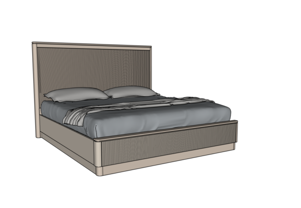 Country View Woodworking 170-532-238-088 Rochelle Ca. King Wood Panel Bed With Storage Rails