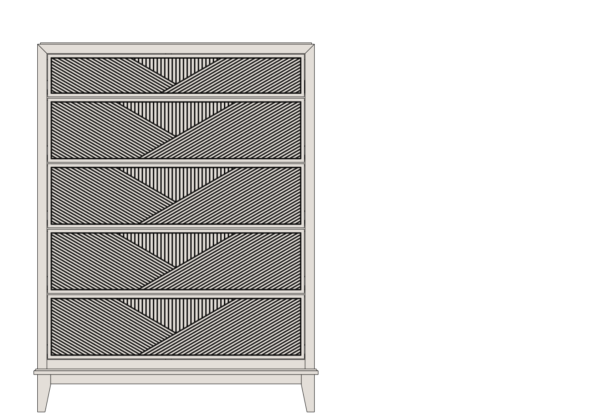 Country View Woodworking 190-CH537-D1-B1 Signature Collection 37'' 5 Drawer Chest ( D1 - B1 )