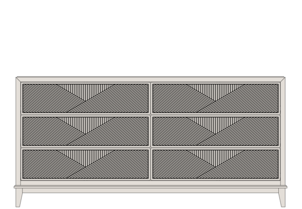 Country View Woodworking 190-DR672-D1-B1 Signature Collection 72'' 6 Drawer Dresser ( D1 - B1 )