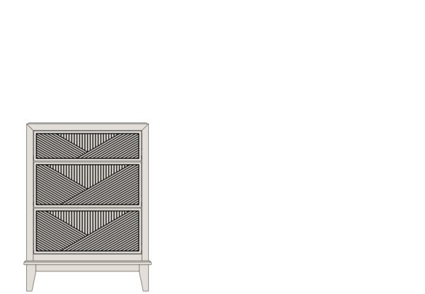 Country View Woodworking 190-NS323-D1-B1 Signature Collection 23'' Three Drawer Nightstand ( D1 - B1 )