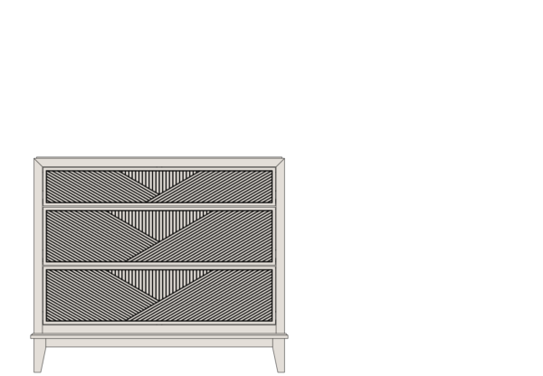 Country View Woodworking 190-NS337-D1-B1 Signature Collection 37'' Three Drawer Nightstand ( D1 - B1 )