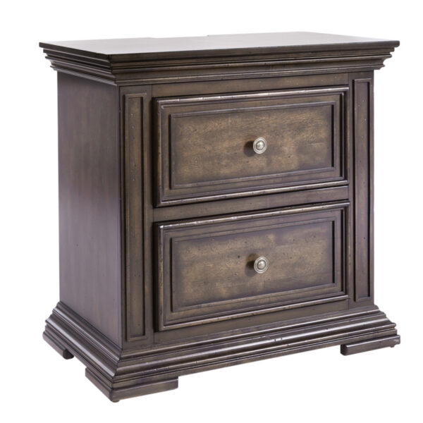 361-BR61 Big Valley 2 Drawer Night Stand w/ Charging Station