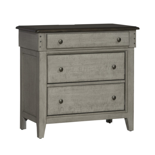 457-BR62 Ivy Hollow 3 Drawer Bedside Chest w/ Charging Station