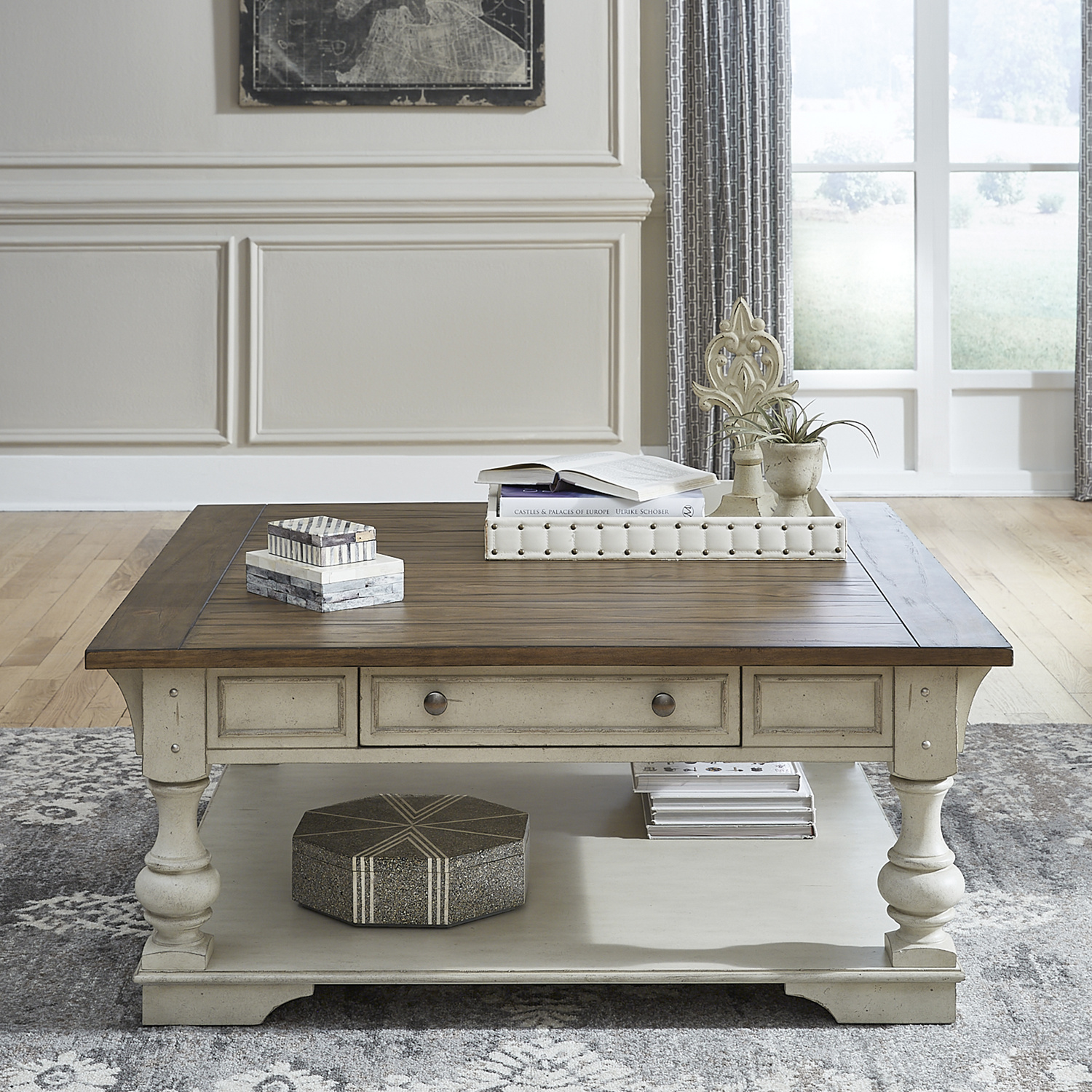 Liberty Furniture 498-OT1012 Morgan Creek Drawer Square Cocktail Table Liberty Furniture 498-OT1012 Morgan Creek Drawer Square Cocktail Table