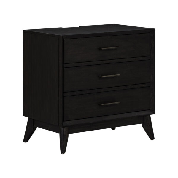 604B-BR61 Century Modern Nightstand w/ Charging Station