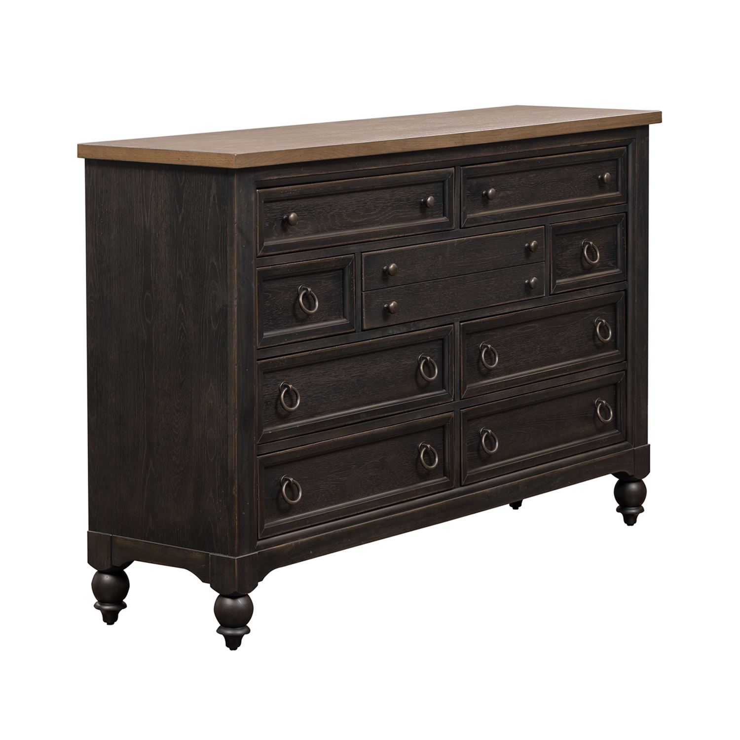 Liberty Furniture 615-BR31-B Americana Farmhouse 9 Drawer Dresser - Black Liberty Furniture 615-BR31-B Americana Farmhouse 9 Drawer Dresser - Black