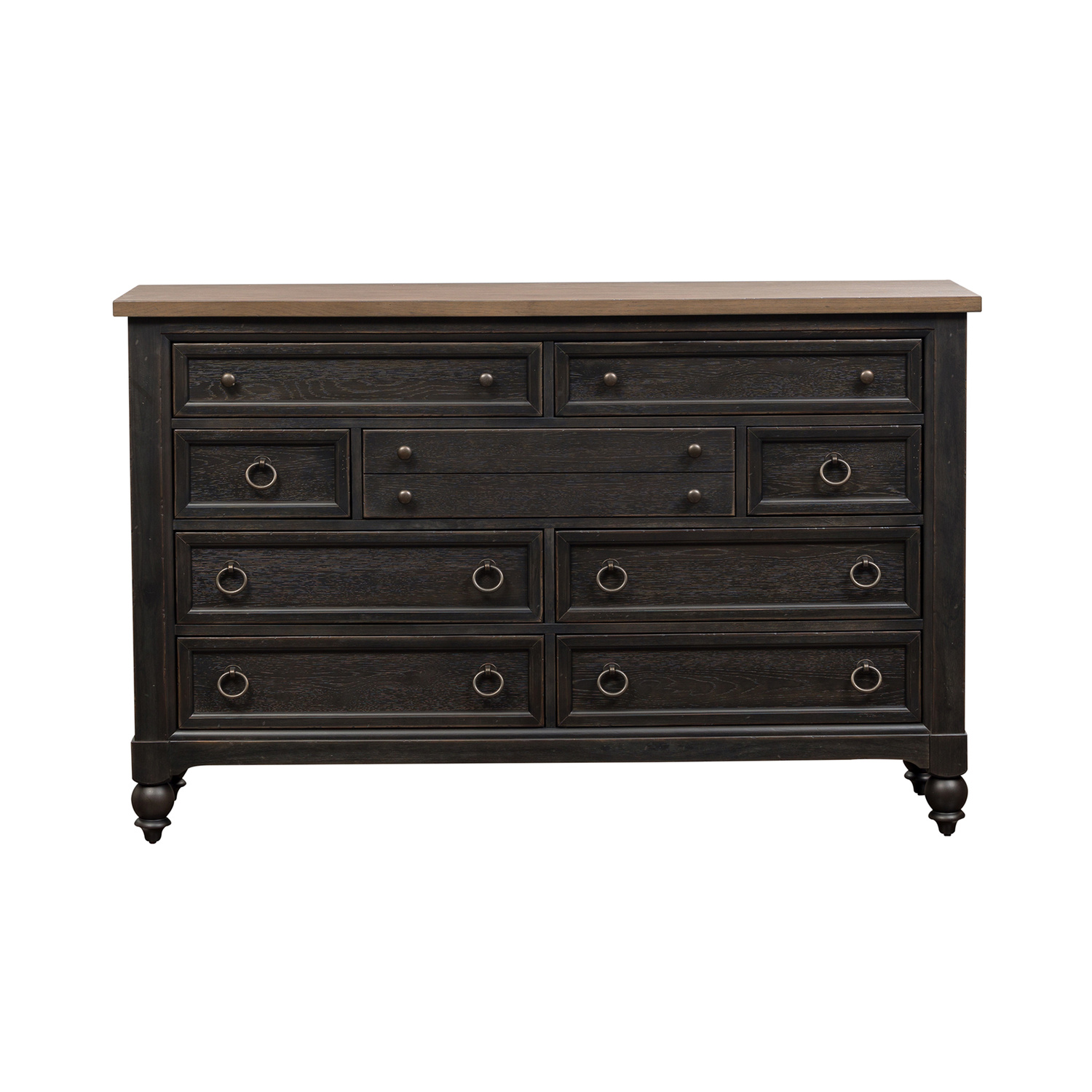 Liberty Furniture 615-BR31-B Americana Farmhouse 9 Drawer Dresser - Black Liberty Furniture 615-BR31-B Americana Farmhouse 9 Drawer Dresser - Black