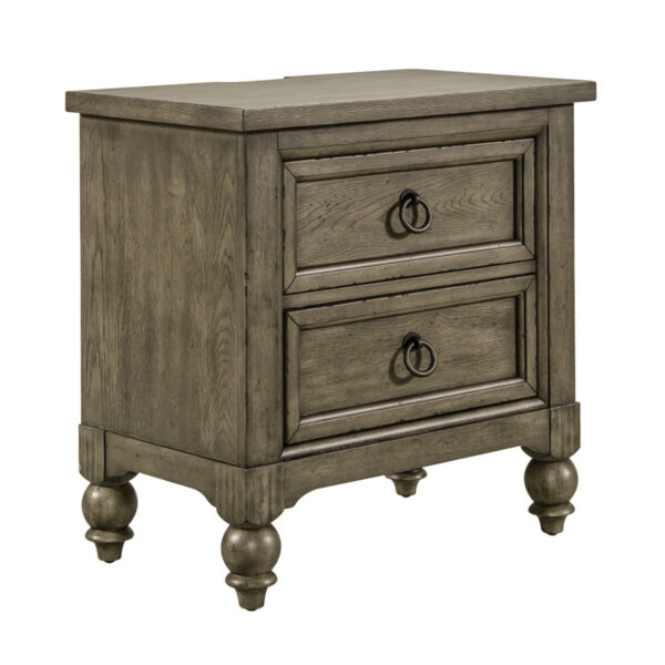 Liberty Furniture 615-BR61 Americana Farmhouse 2 Drawer Night Stand w/ Charging Station