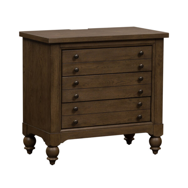 615-BR62 Americana Farmhouse Bedside Chest w/ Charging Station