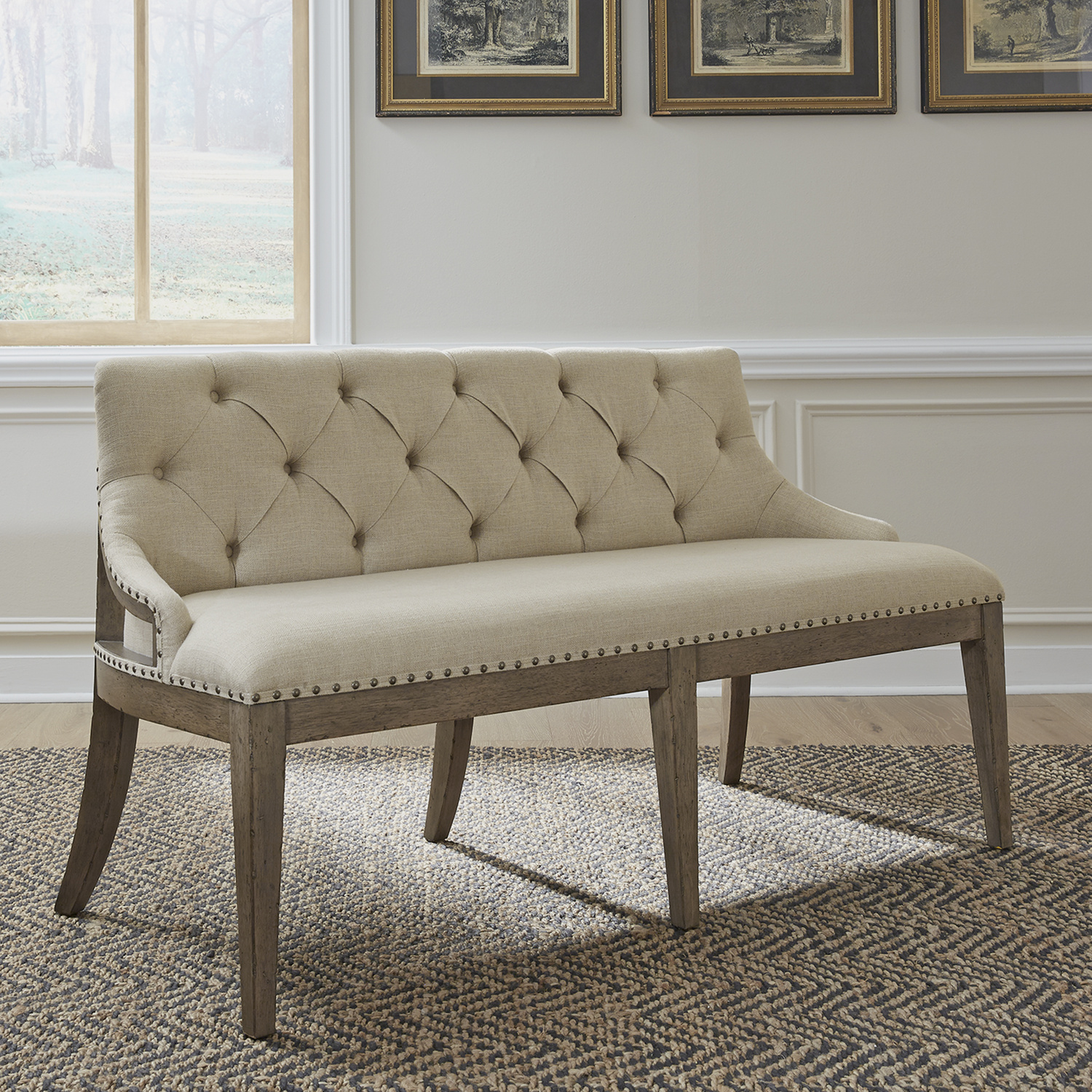 Liberty Furniture 615-C6501B Americana Farmhouse Uph Shelter Dining Bench Liberty Furniture 615-C6501B Americana Farmhouse Uph Shelter Dining Bench
