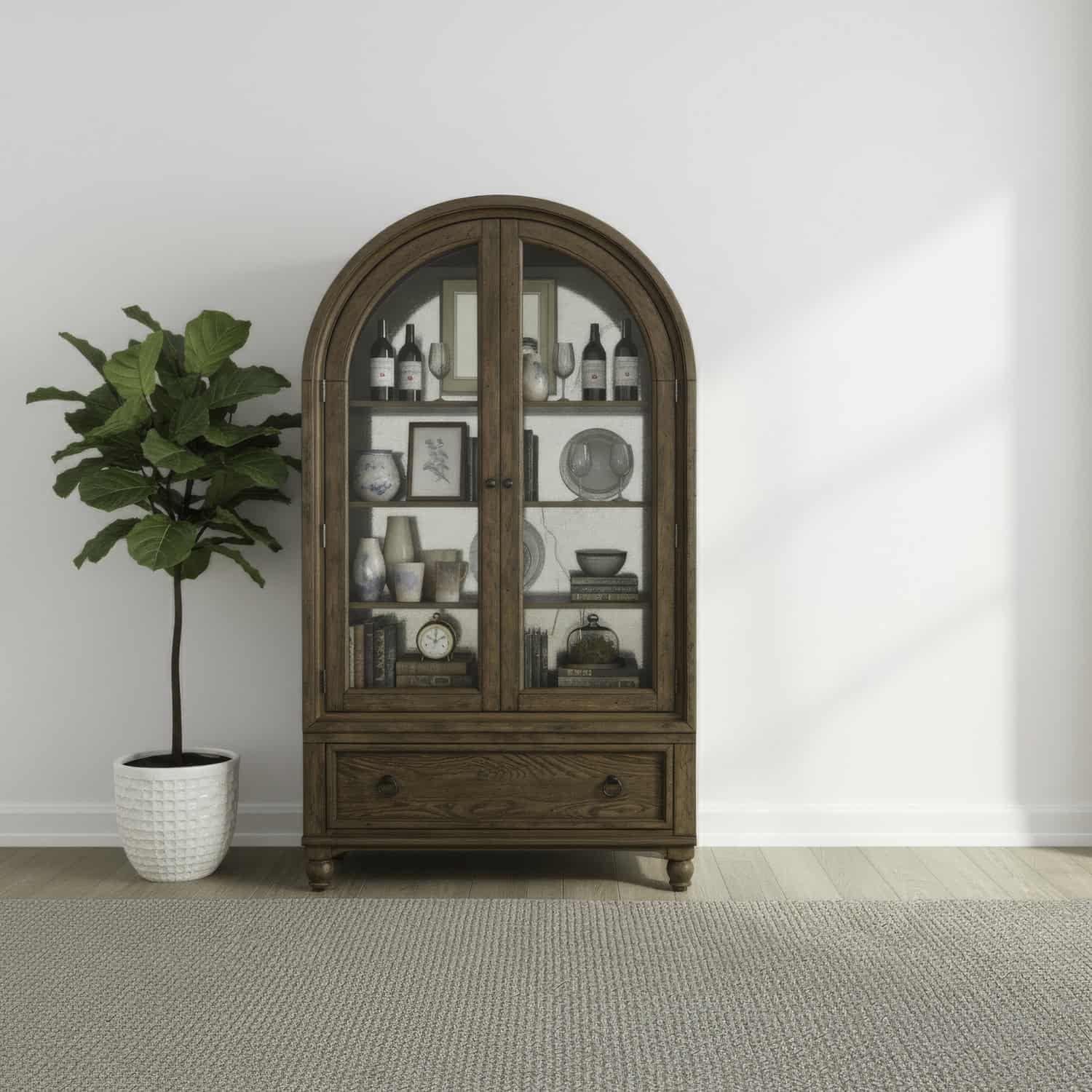 615-DC4688 Americana Farmhouse Arched Display Cabinet 615-DC4688 Americana Farmhouse Arched Display Cabinet