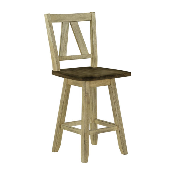 62BR-B250324 Lindsey Farm Counter Height Swivel Chair (RTA)