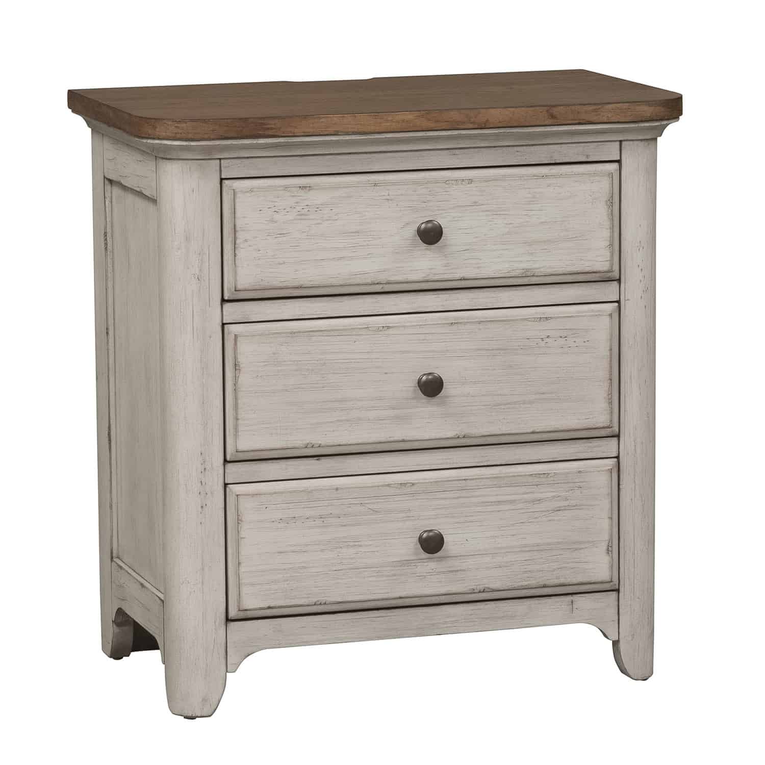 652-BR61 Farmhouse Reimagined 3 Drawer Night Stand w/ Charging Station 652-BR61 Farmhouse Reimagined 3 Drawer Night Stand w/ Charging Station