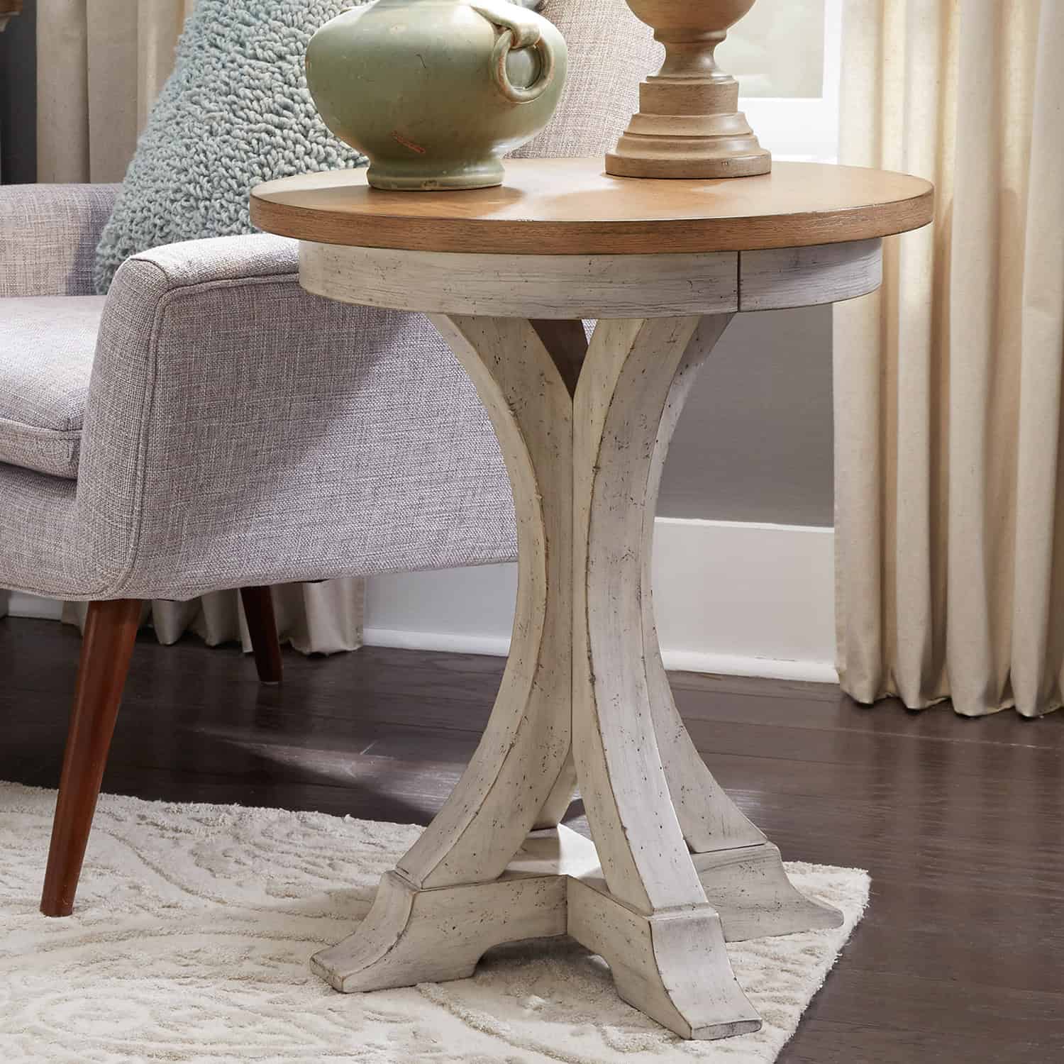 652-OT1021 Farmhouse Reimagined Round Chair Side Table 652-OT1021 Farmhouse Reimagined Round Chair Side Table