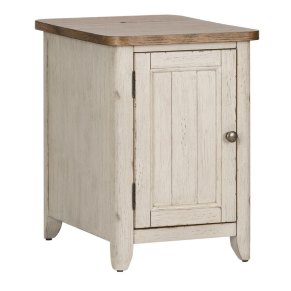 652-OT1022 Farmhouse Reimagined Door Chair Side Table w/ Charging Station