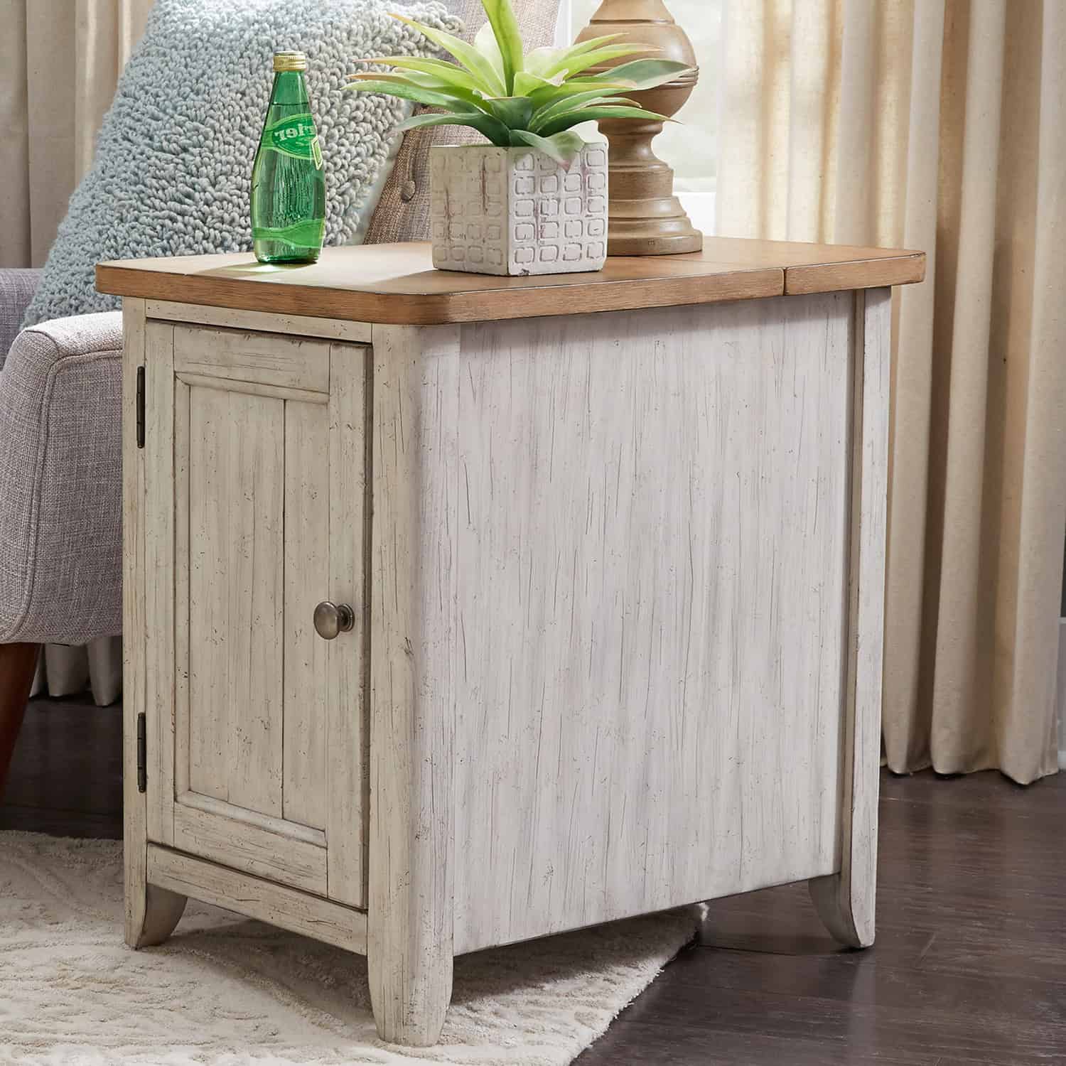 652-OT1022 Farmhouse Reimagined Door Chair Side Table w/ Charging Station 652-OT1022 Farmhouse Reimagined Door Chair Side Table w/ Charging Station