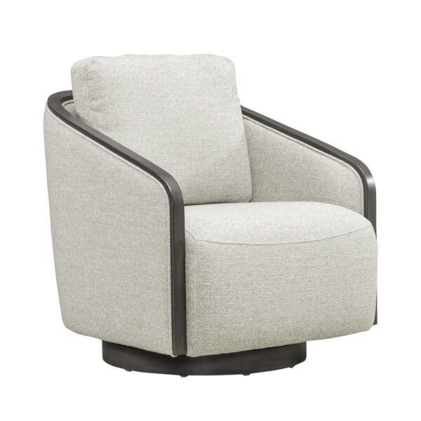722-ACH16 Nora Uph Swivel Accent Chair - Dark Brown