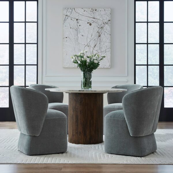 730-ADC90-SP Accent Dining Accent Dining Chair w/ Casters - Sapphire