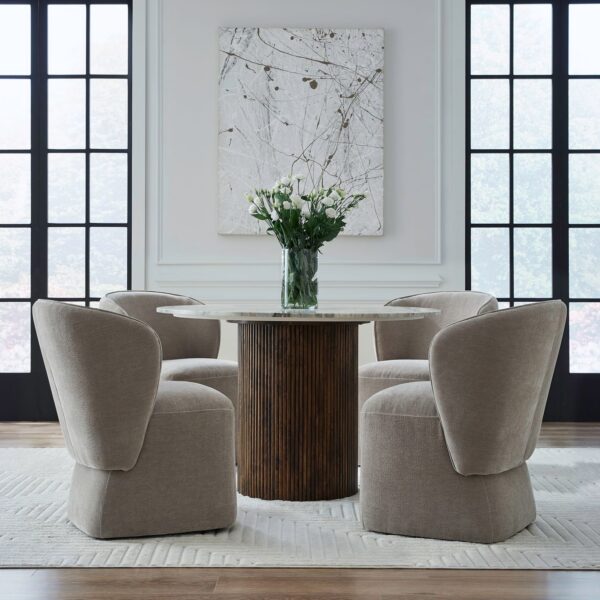 730-ADC90-TR Accent Dining Accent Dining Chair w/ Casters - Truffle