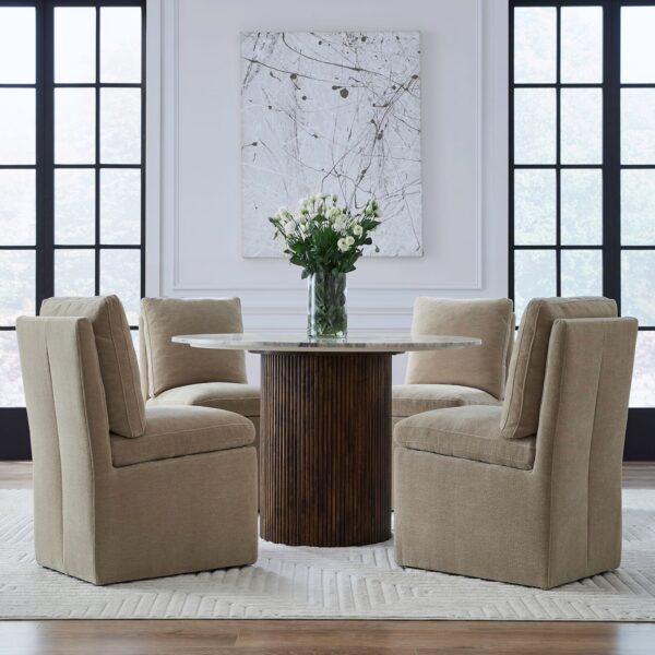 733-ADC90-WK Accent Dining Accent Dining Chair w/ Casters - Wicker